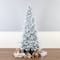7.5ft. Pre-Lit Snowy Comet Slim Blue Artificial Christmas Tree, Cool White LED Lights